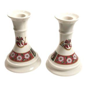 Kobe Charlton Hall Classic Christmas Traditions Set of 2 Candlesticks